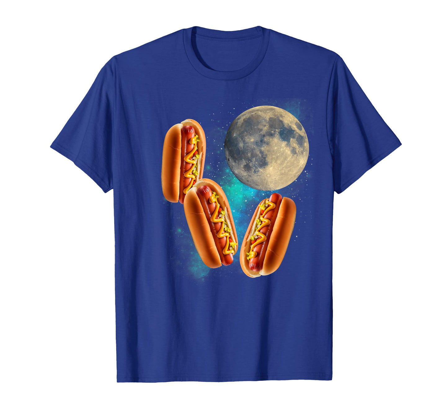 Three Hotdogs Moon Howling Funny 3 Hotdogs Howling At Moon T-Shirt