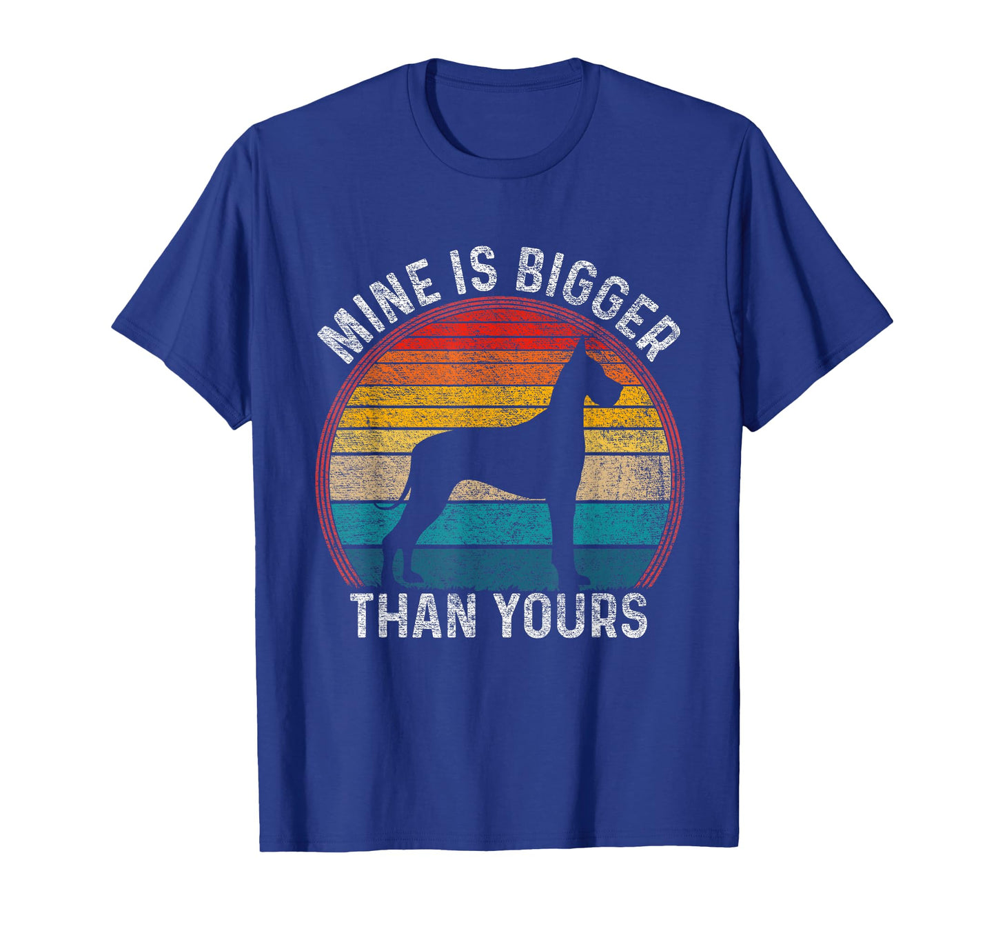 Mine is Bigger Than Yours Funny Great Vintage Dane Dog T-Shirt