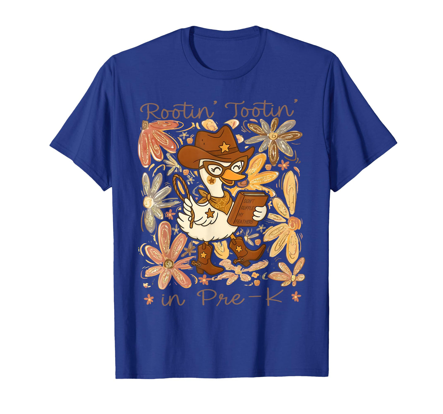 Floral Rootin' Tootin' Pre-K Teacher Cowgirl Goose Western T-Shirt