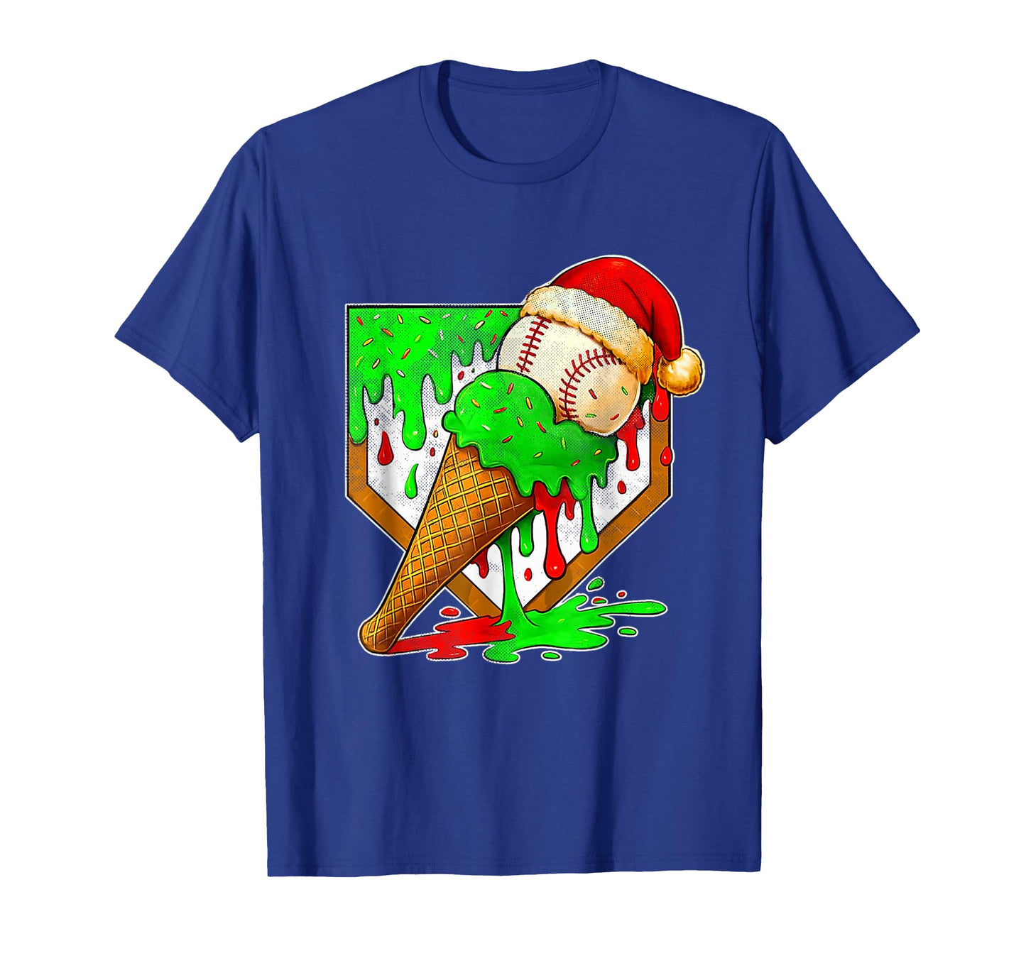 Baseball Xmas Christmas Baseball Ice Cream Drip Boys T-Shirt