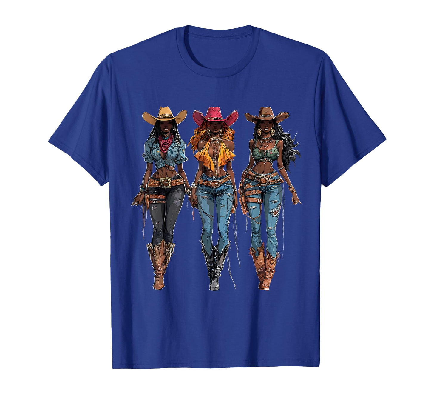 Black African American Cowgirl Western Country Texas Rodeo T-Shirt
