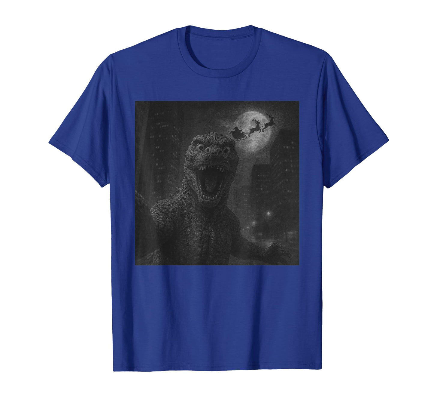 Funny Japanese Kaiju Selfie Santa Christmas Men Boys Kids T-Shirt