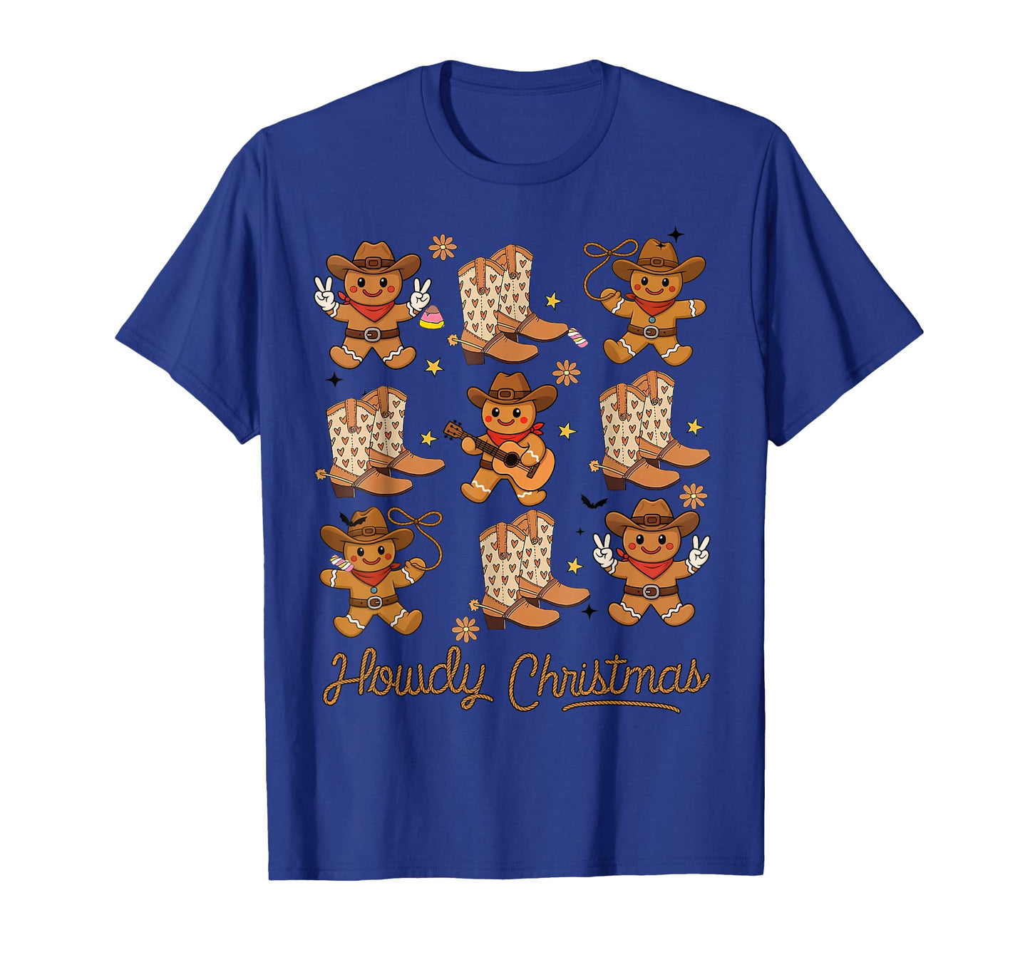Funny Howdy Christmas Gingerbread Cowboy Rodeo Western Xmas T-Shirt