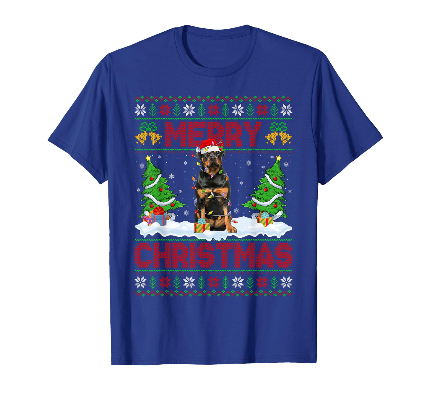 Rottweiler Ugly Xmas Sweater Funny Pet Dog Lover Christmas T-Shirt