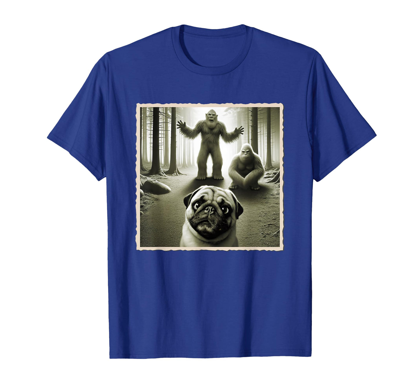 Pug Selfie With Bigfoot | Dog & Funny Pug T-Shirt
