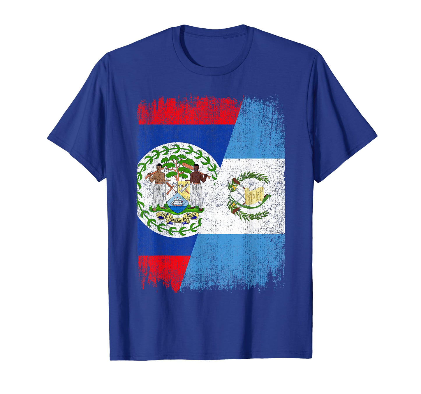 Half Belize Guatemala Flag Belizean Guatemalan Roots T-Shirt
