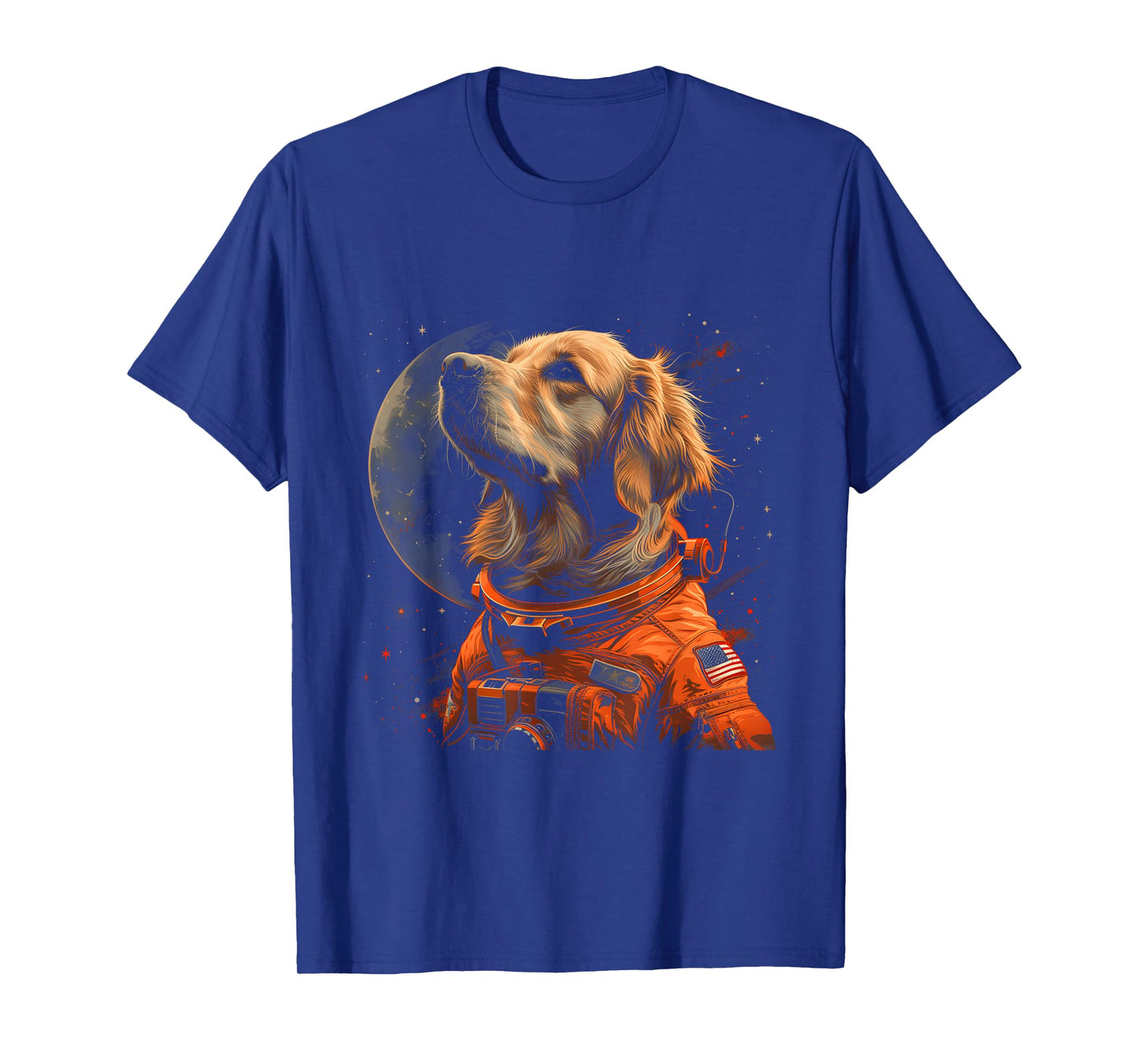 Funny Golden Retriever Lovers Dog Astronaut In The Space T-Shirt