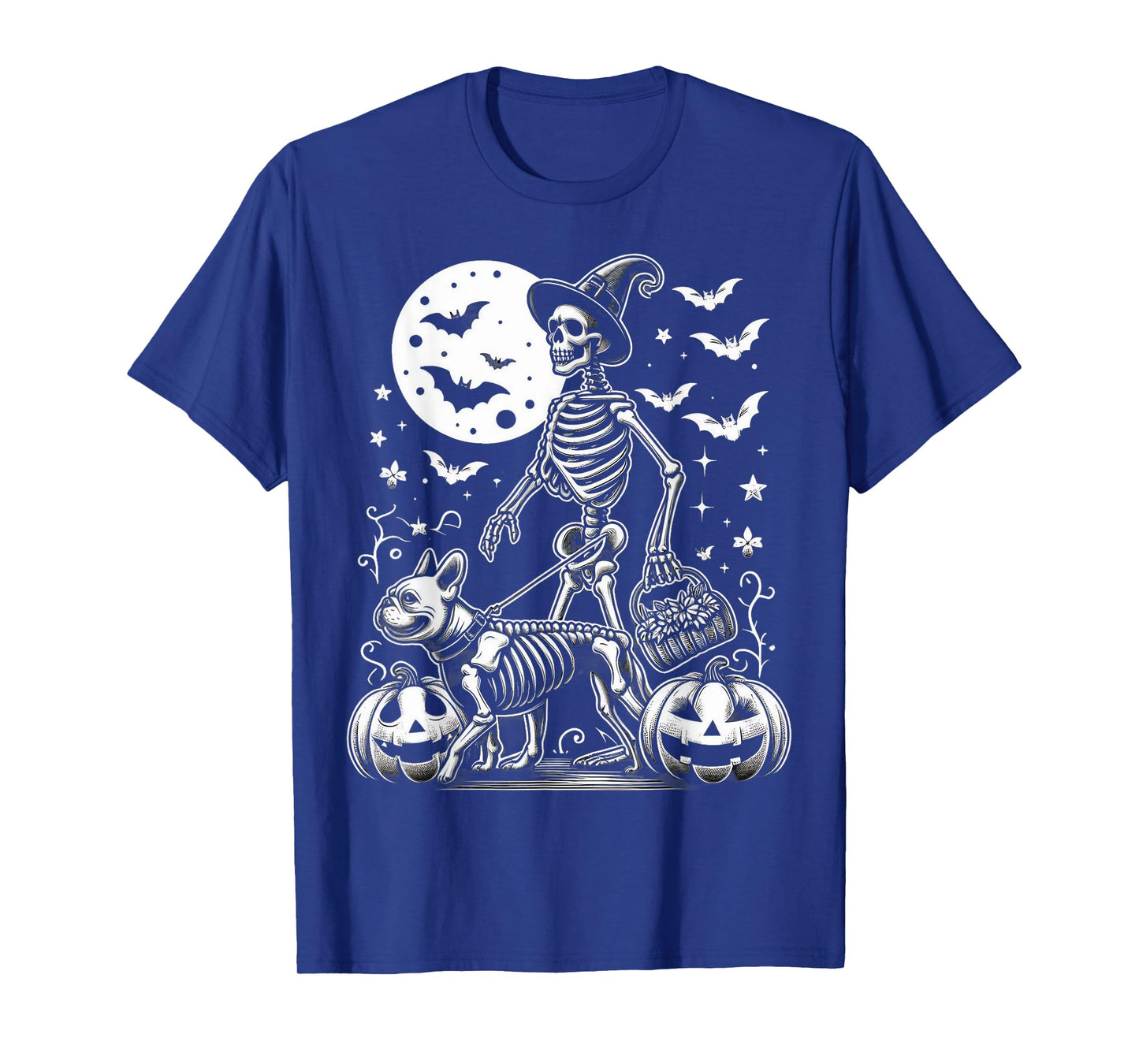 Skeletal French Bulldog Funny Halloween Dog For Men Women T-Shirt