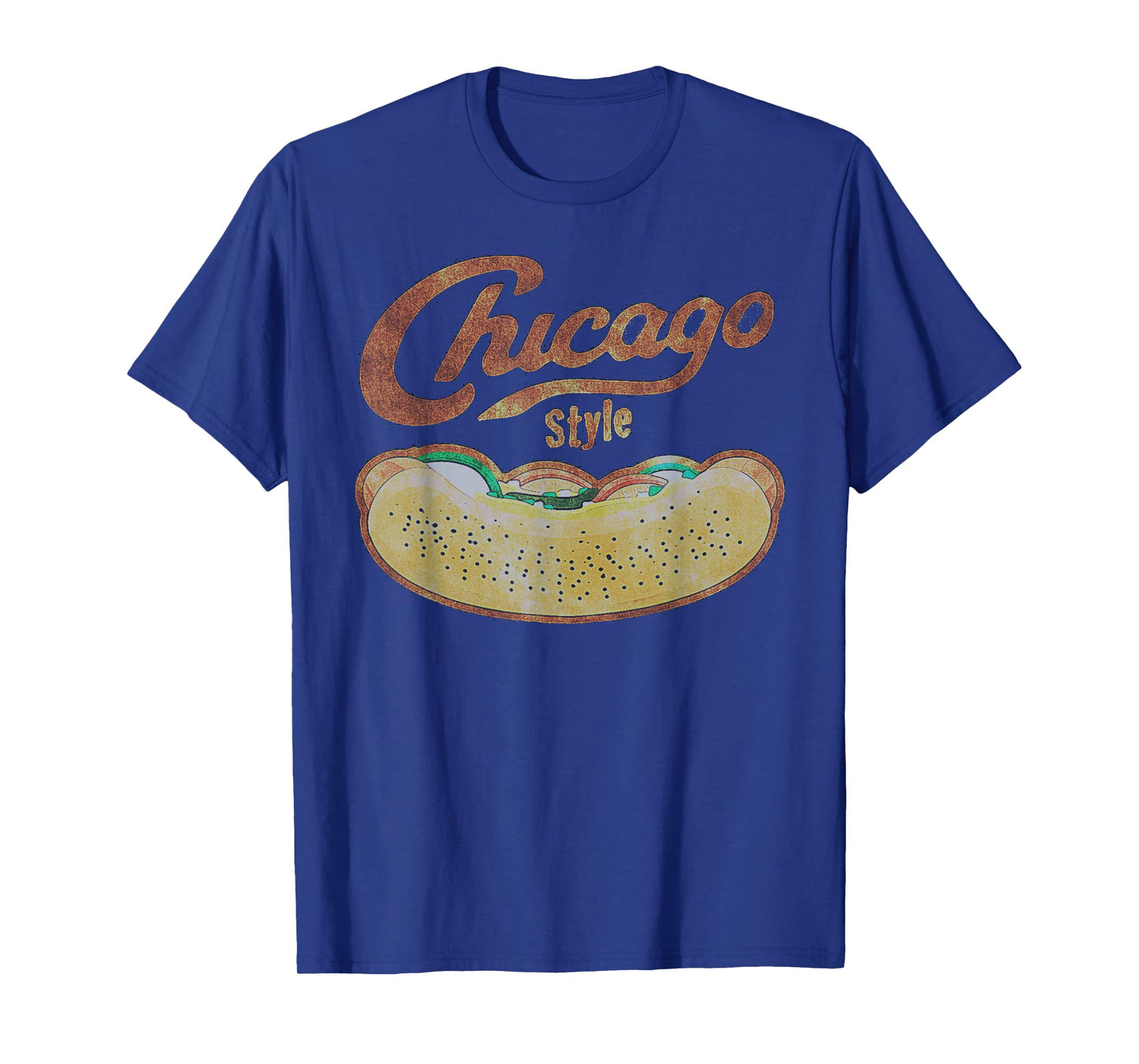 Chicago Style Hot Dog Distressed T-Shirt T-Shirt