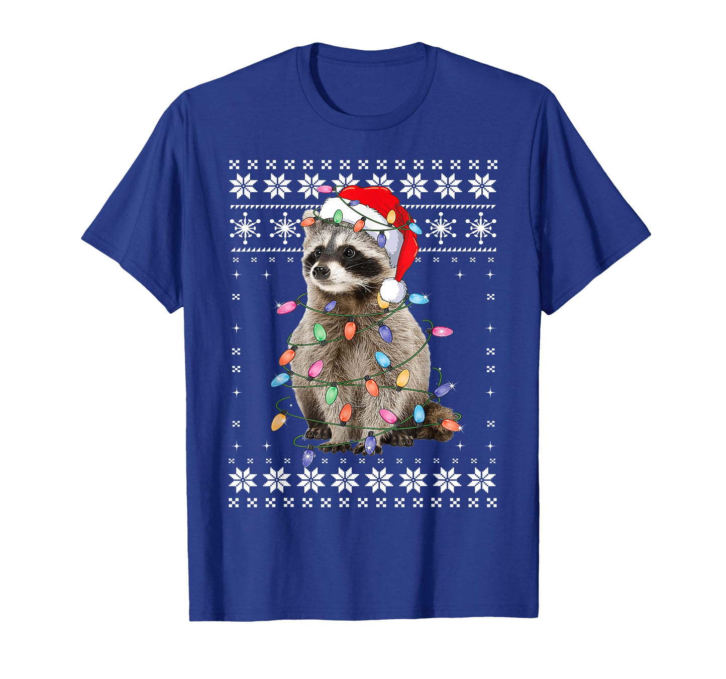 Raccoon Santa Trash Panda Christmas Ugly Sweater Pajamas T-Shirt