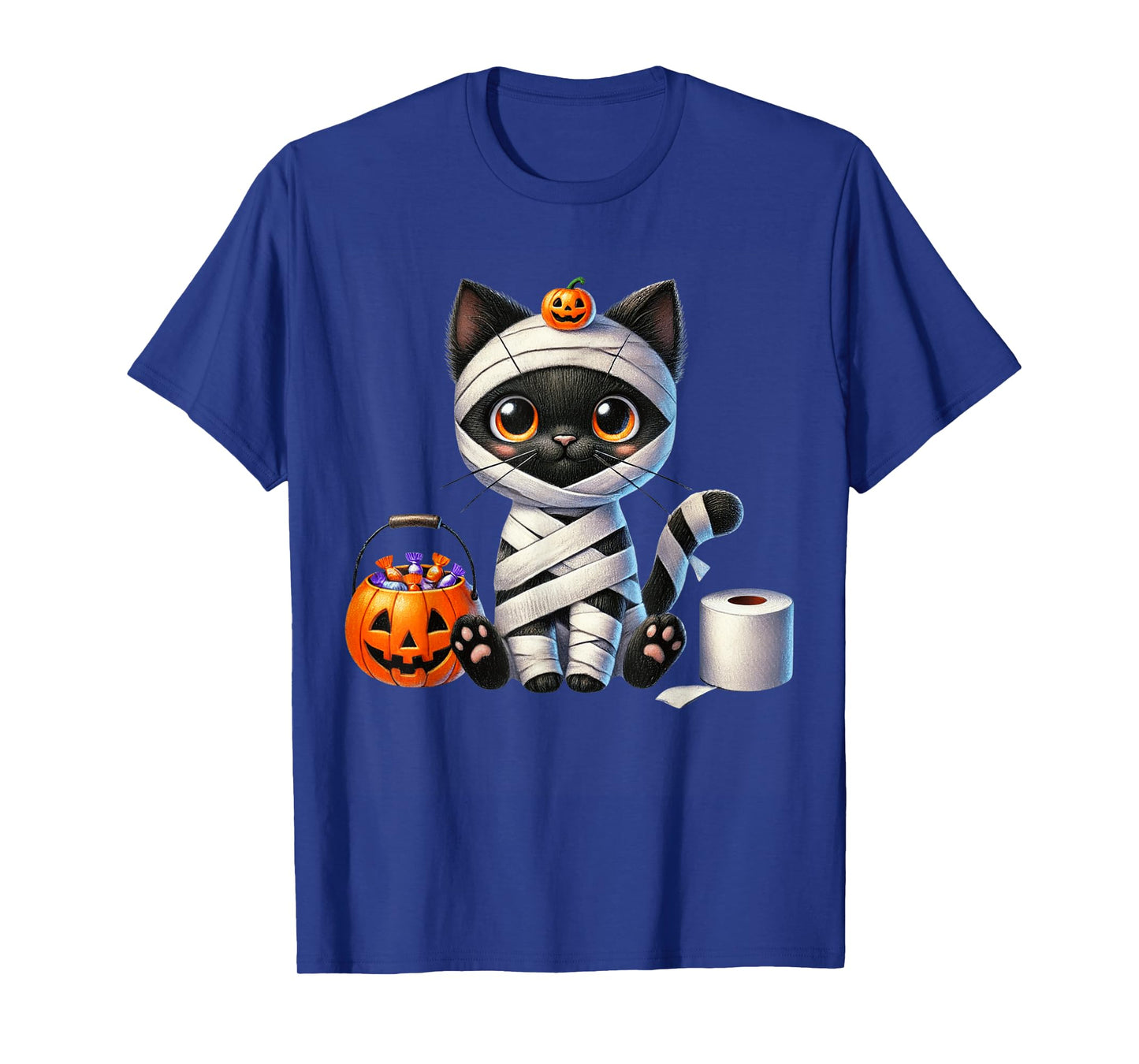 Cute Halloween Black Cat Pumpkin Trick or Treat Girls Boys T-Shirt
