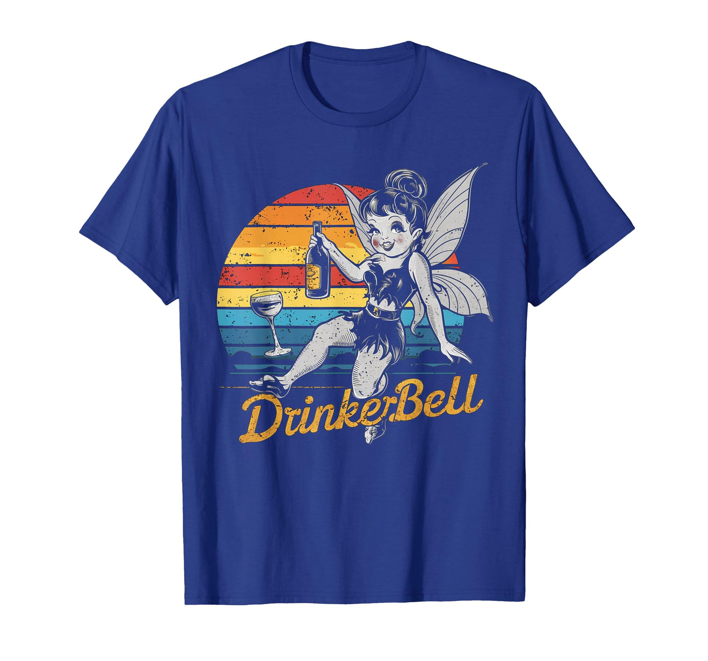 Vintage retro sunset Drinkerbell Funny Drinking Funny Saying T-Shirt