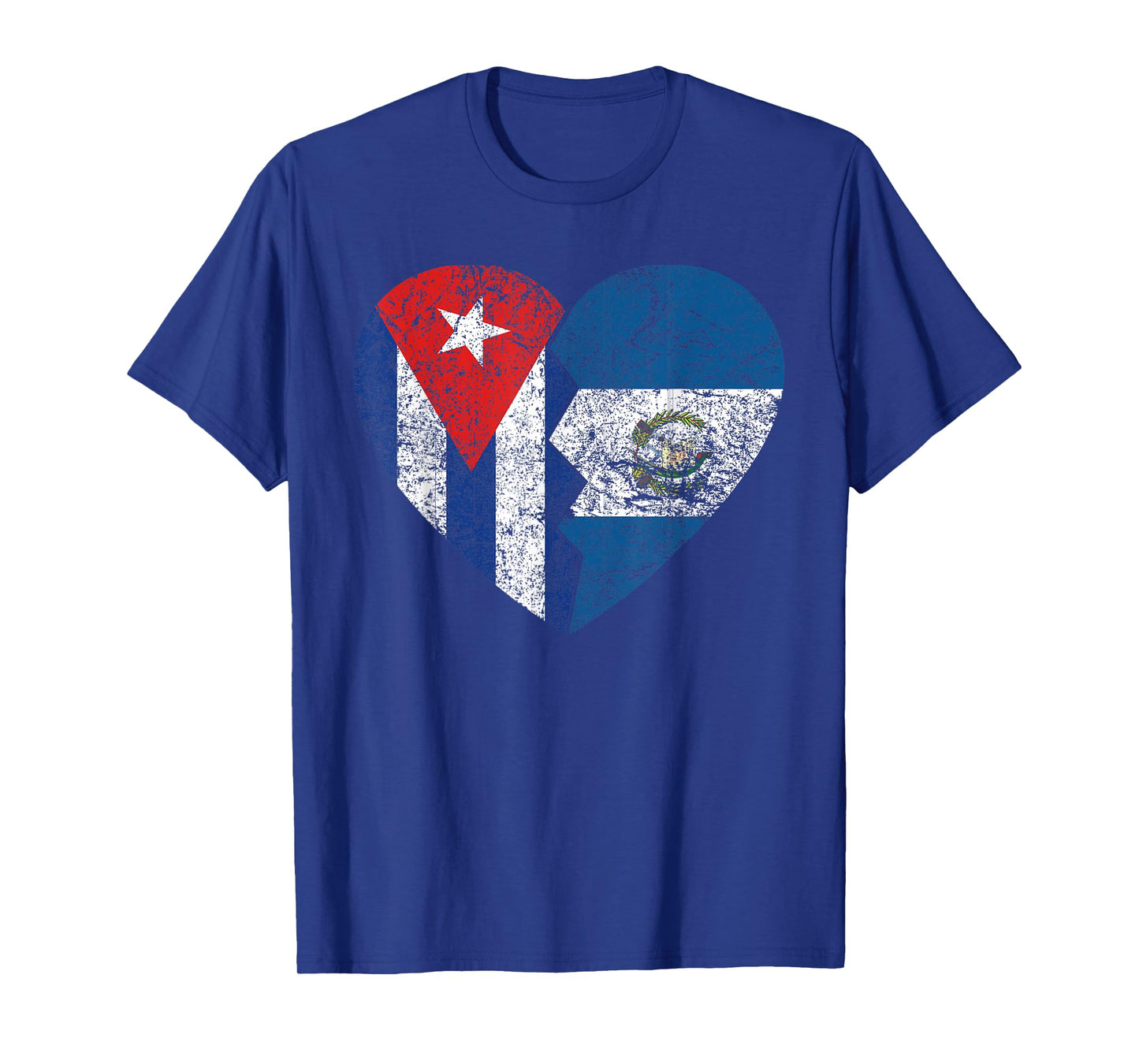 Guatemalan Cuban Flags Heart | Cuba Guatemala Roots Vintage T-Shirt