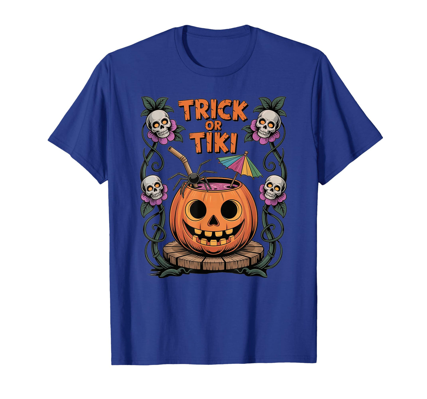 Summerween Trick or Tiki Pumpkin Summer to Halloween T-Shirt