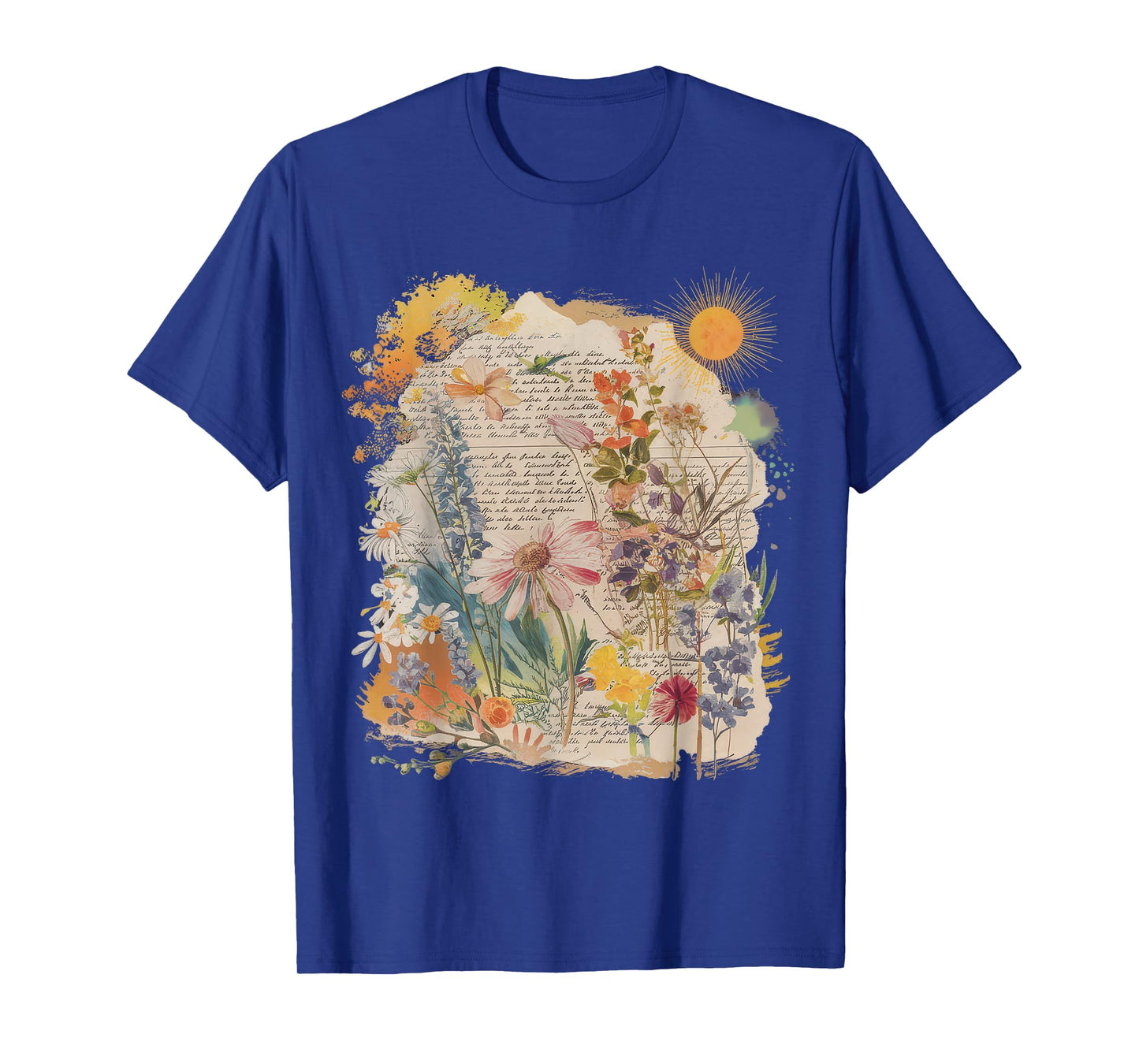 Floral Women TShirt Vintage Boho Wildflower Botanical Flower T-Shirt