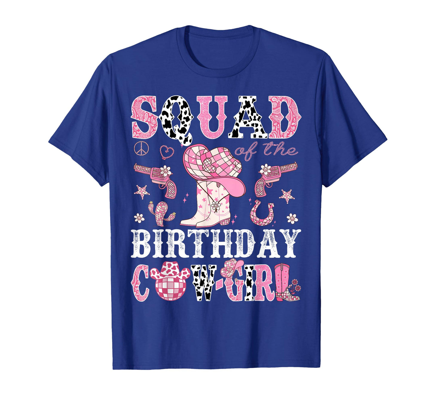 Squad Of The Birthday Cow-Girl Pink Disco Rodeo Western T-Shirt