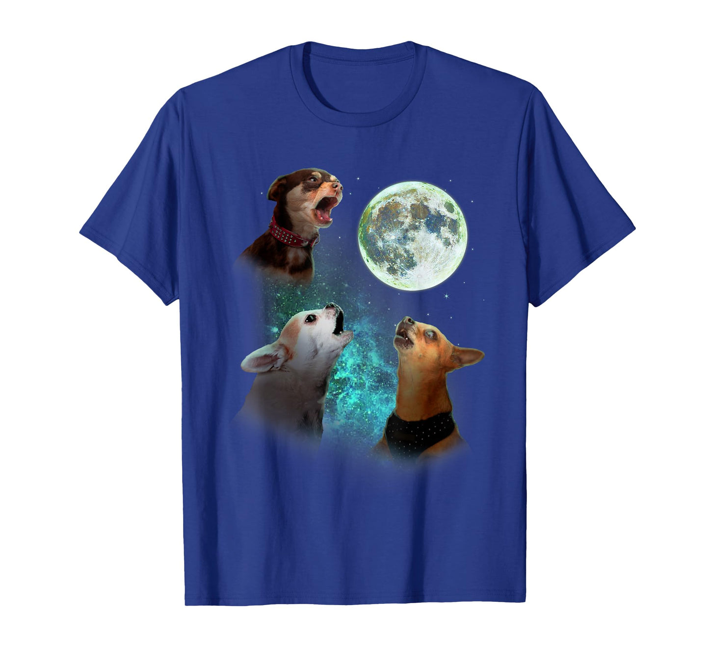 Three Chihuahuas Howl at Moon 3 Wolfs - Funny Wolves Parody T-Shirt