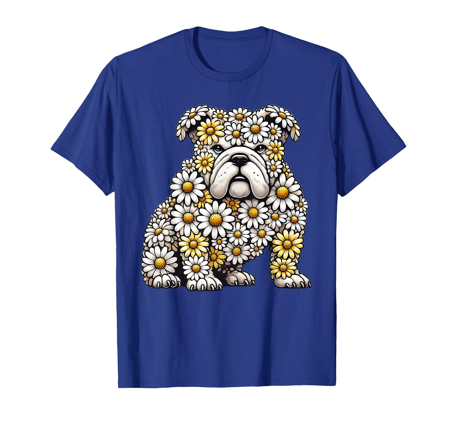 Daisy English Bulldog Dog Flower Gardening Floral T-Shirt
