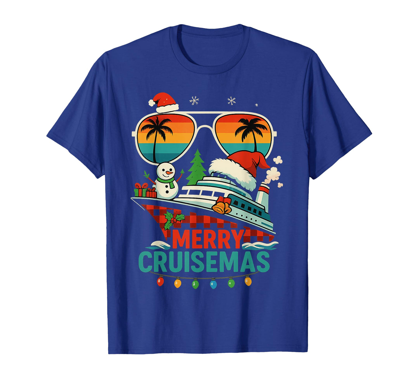 Merry Cruisemas 2025 Christmas Santa Snowman Funny Cruise T-Shirt