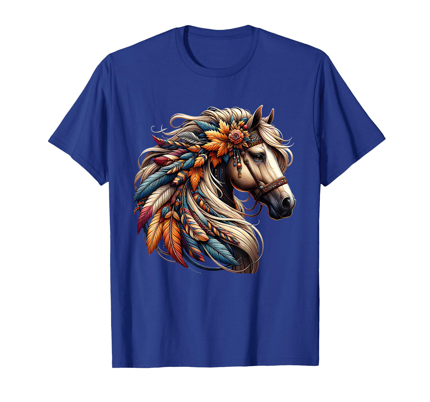 Floral Wild Horse Western Country Horse Riding T-Shirt