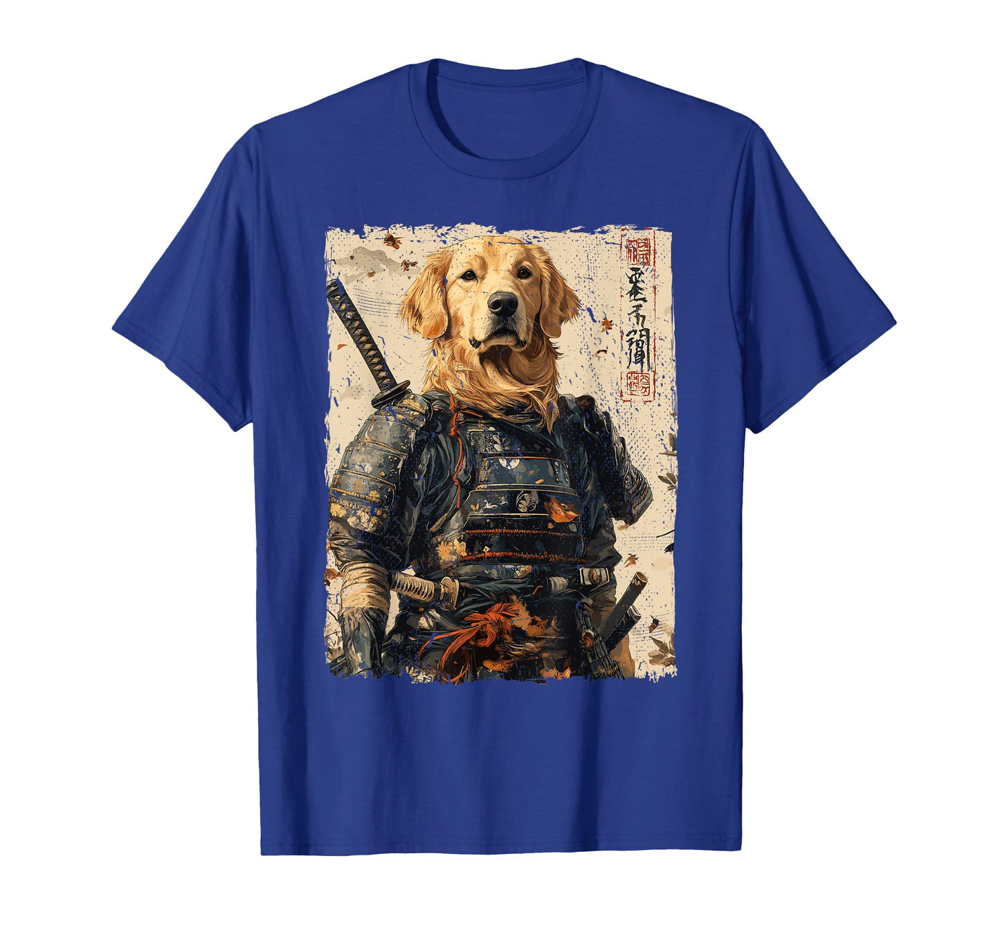 Samurai Dog Warrior Japanese Ukiyo-e Artwork Dog Samurai T-Shirt