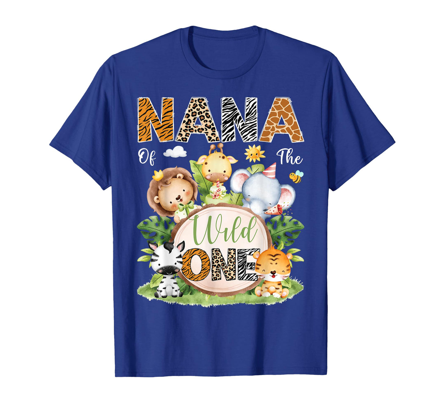 Nana Of The Wild One 1St Birthday Kids Safari Jungle T-Shirt