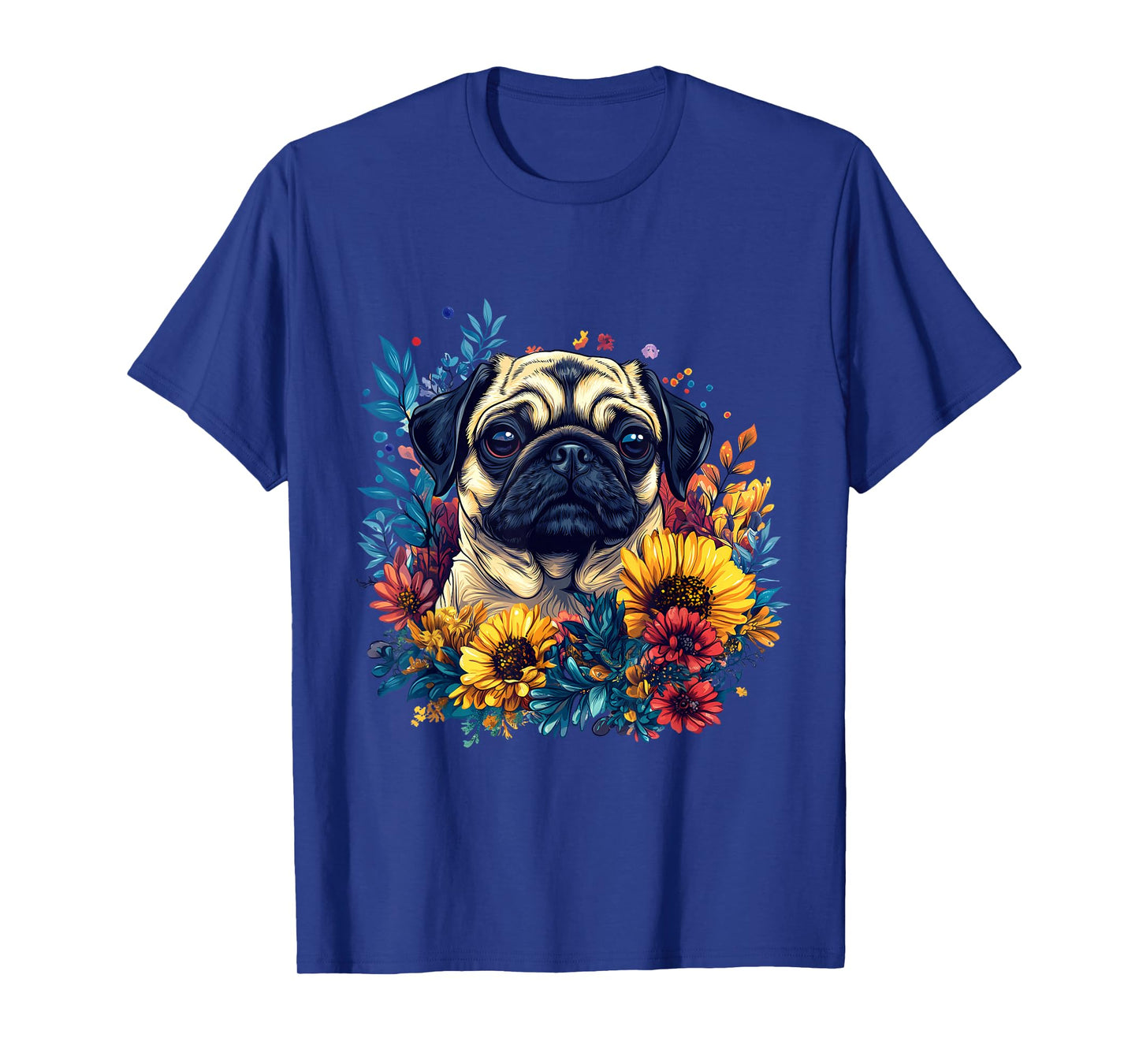 Cute Pug Owner Pug Lover Colorful Portrait Dog Pug T-Shirt