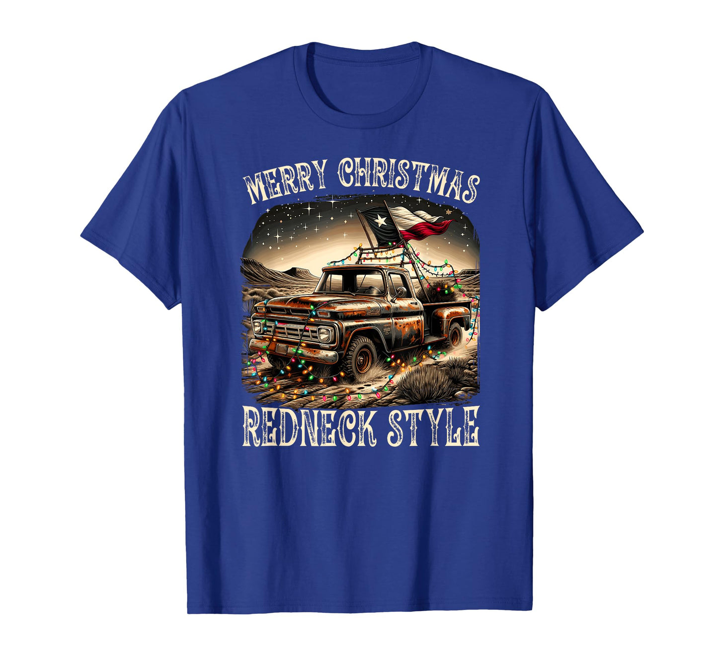 Merry Christmas Redneck Style - Pick up Truck T-Shirt
