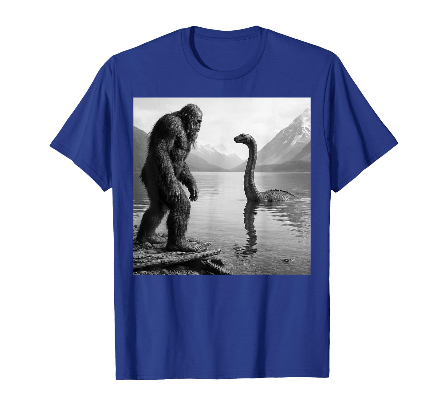 Bigfoot Selfie With Loch Ness Monster Gifts Men Women Kids T-Shirt