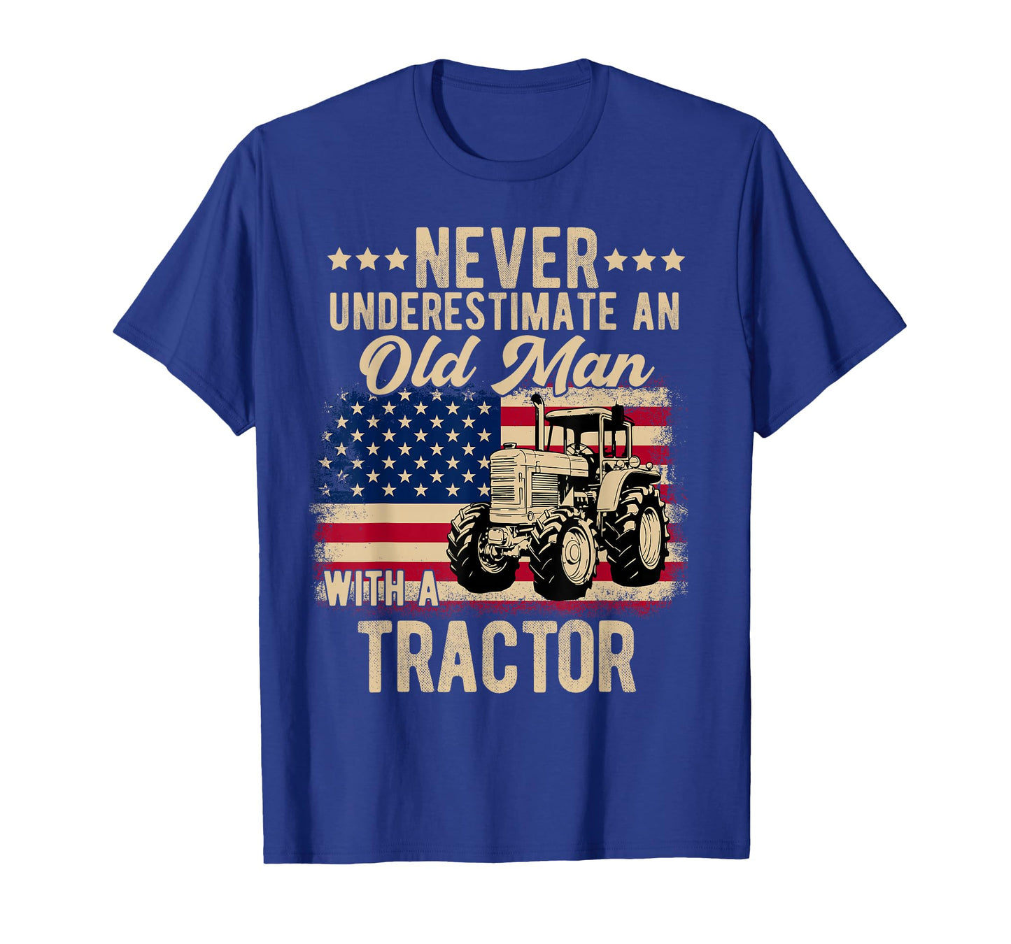 never underestimate an old man with a tractor Farmer T-Shirt