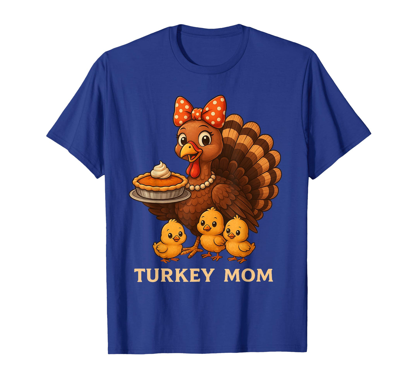 Turkey Mom Thanksgiving Shirt Mother Mommy Women Cute T-Shirt