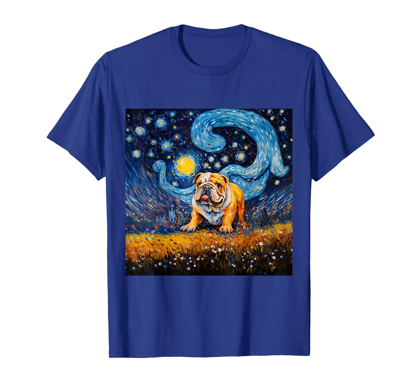 English Bulldog Starry Night - English Bulldog Starry Night Men Women Kids T-Shirt