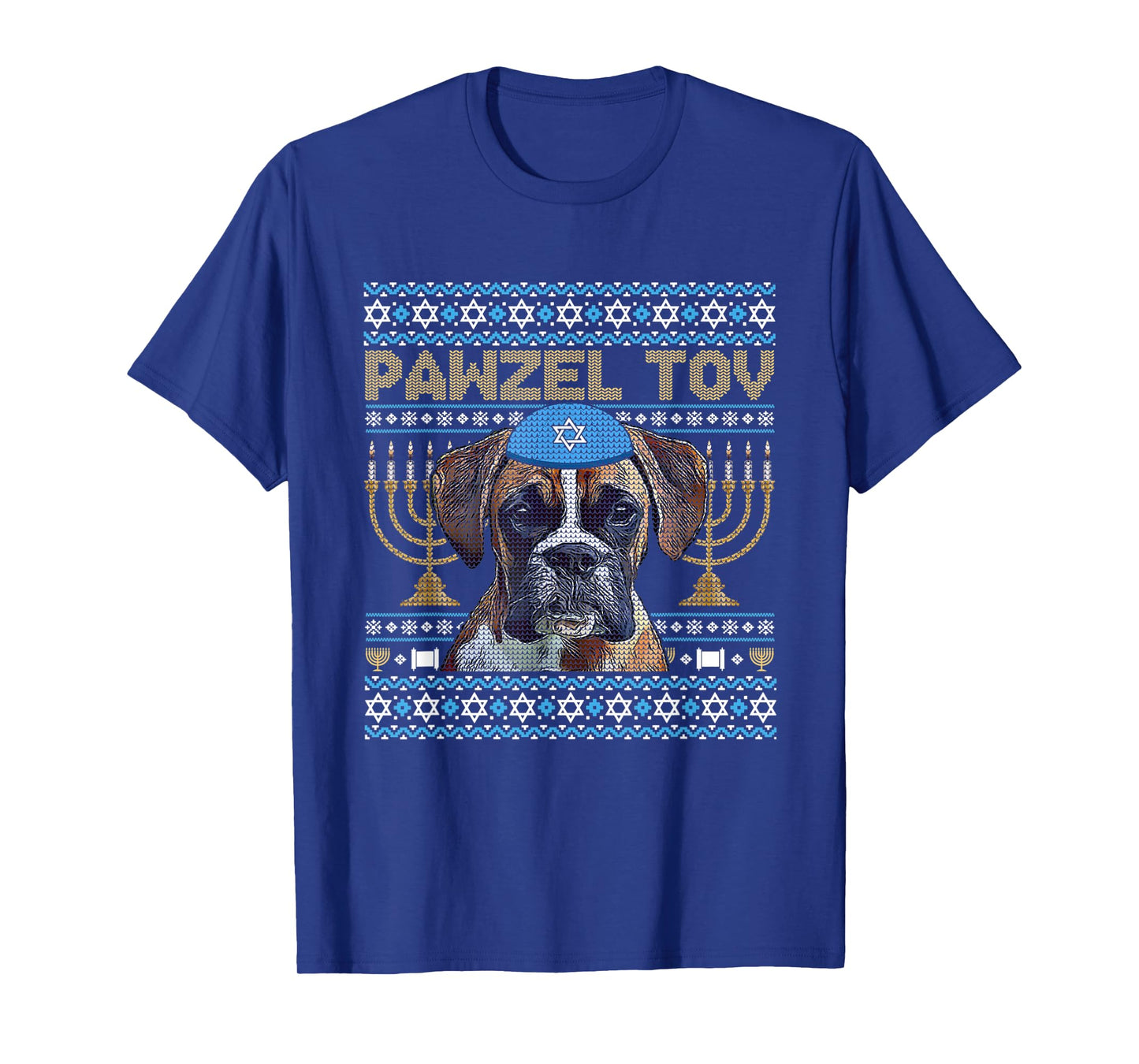 Pawzel Tov Jewish Boxer Dog Funny Hanukkah T-Shirt