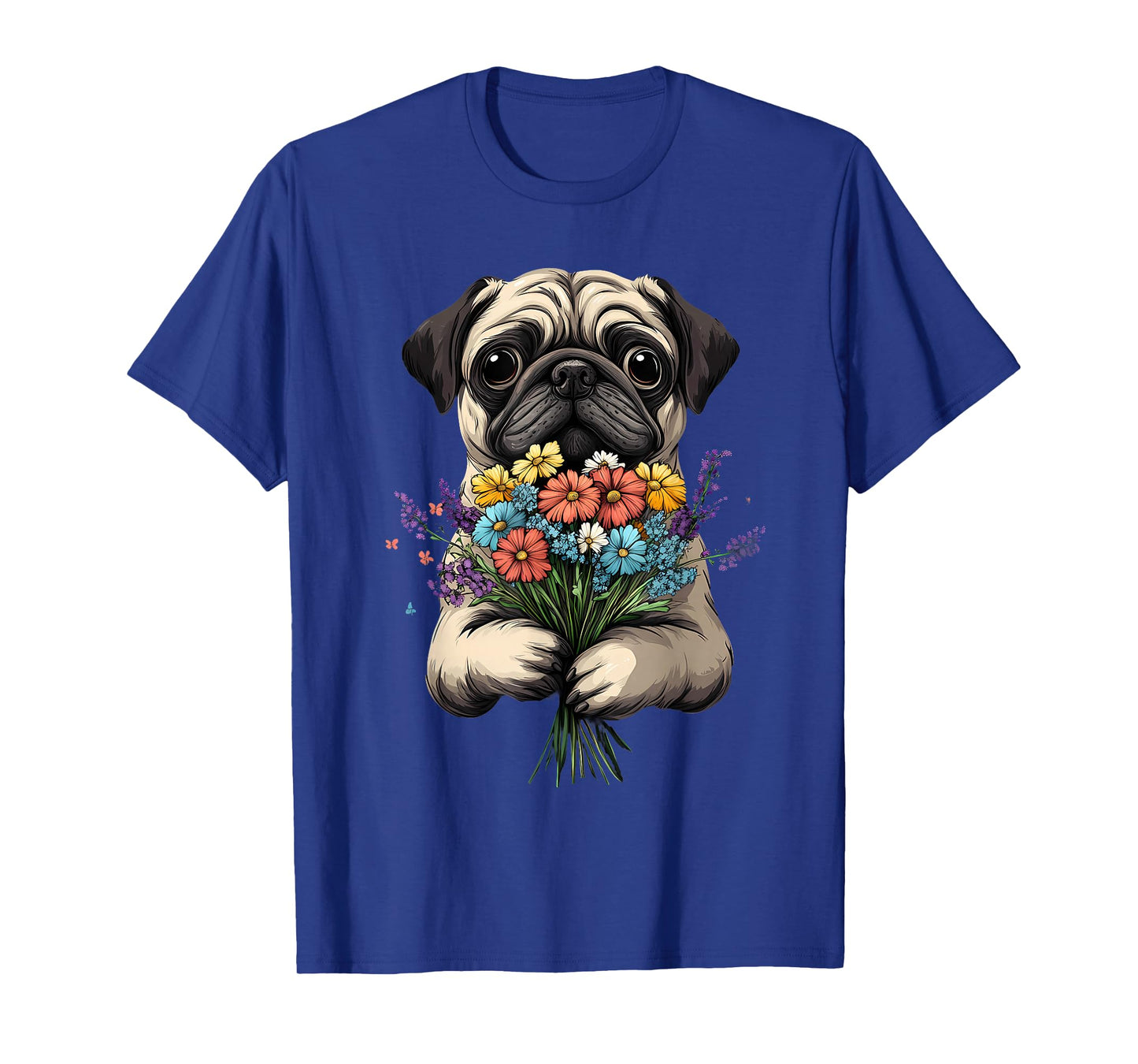 Pug Dog Face Colorful Portrait Animal Cute Pug Lover T-Shirt