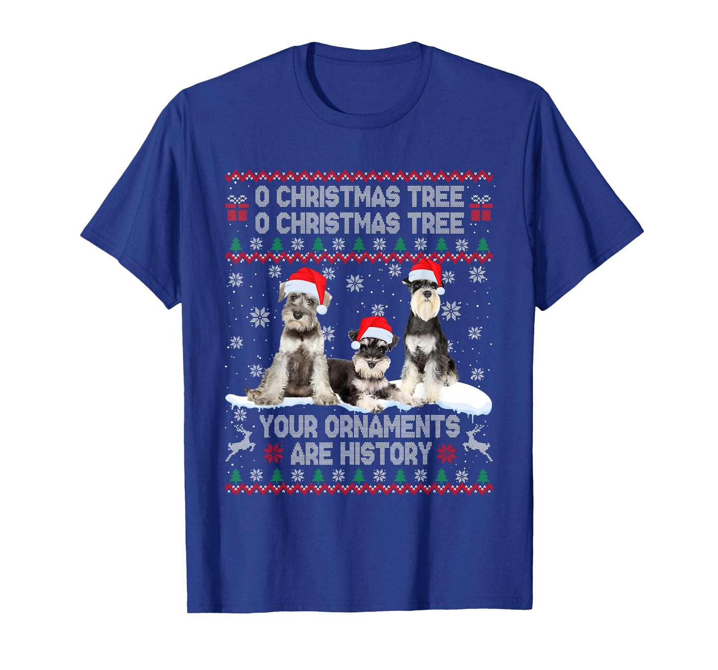 Schnauzer Dog Ugly Sweater Christmas Light Xmas Pajama T-Shirt