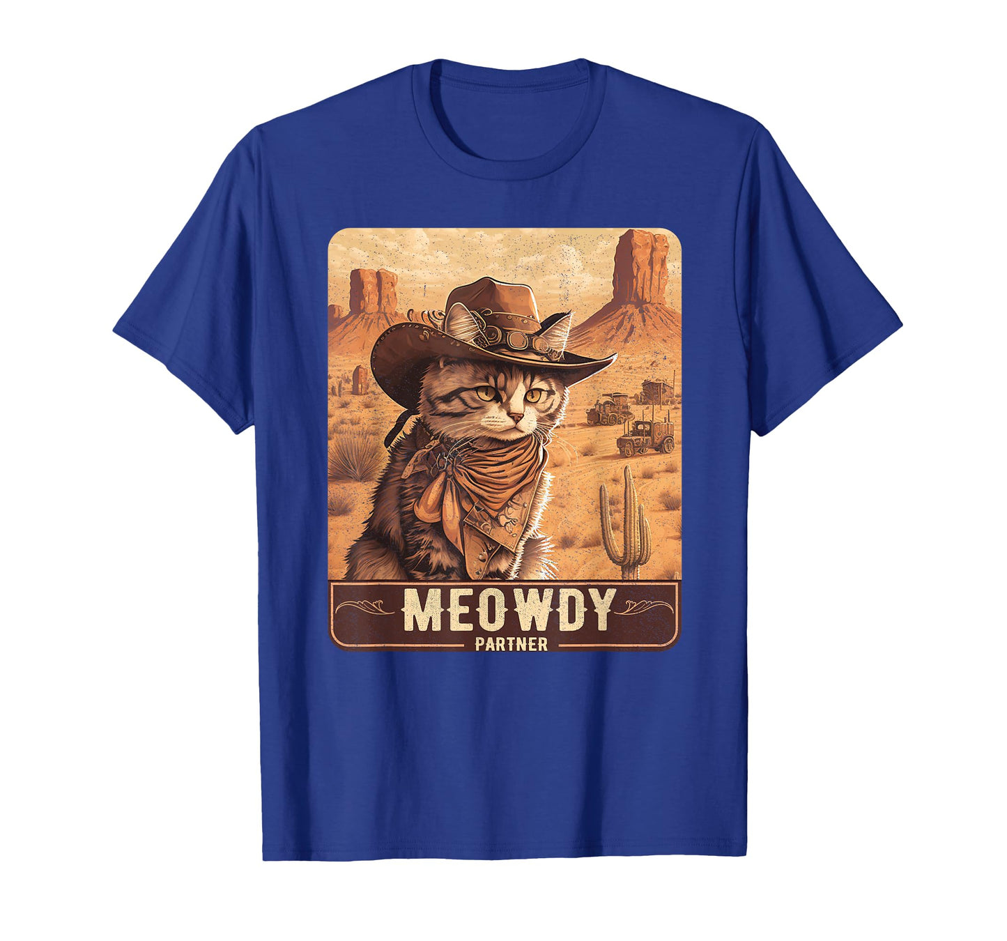 Meowdy! Funny Country Music Cat Cowboy Hat Poster Funny T-Shirt