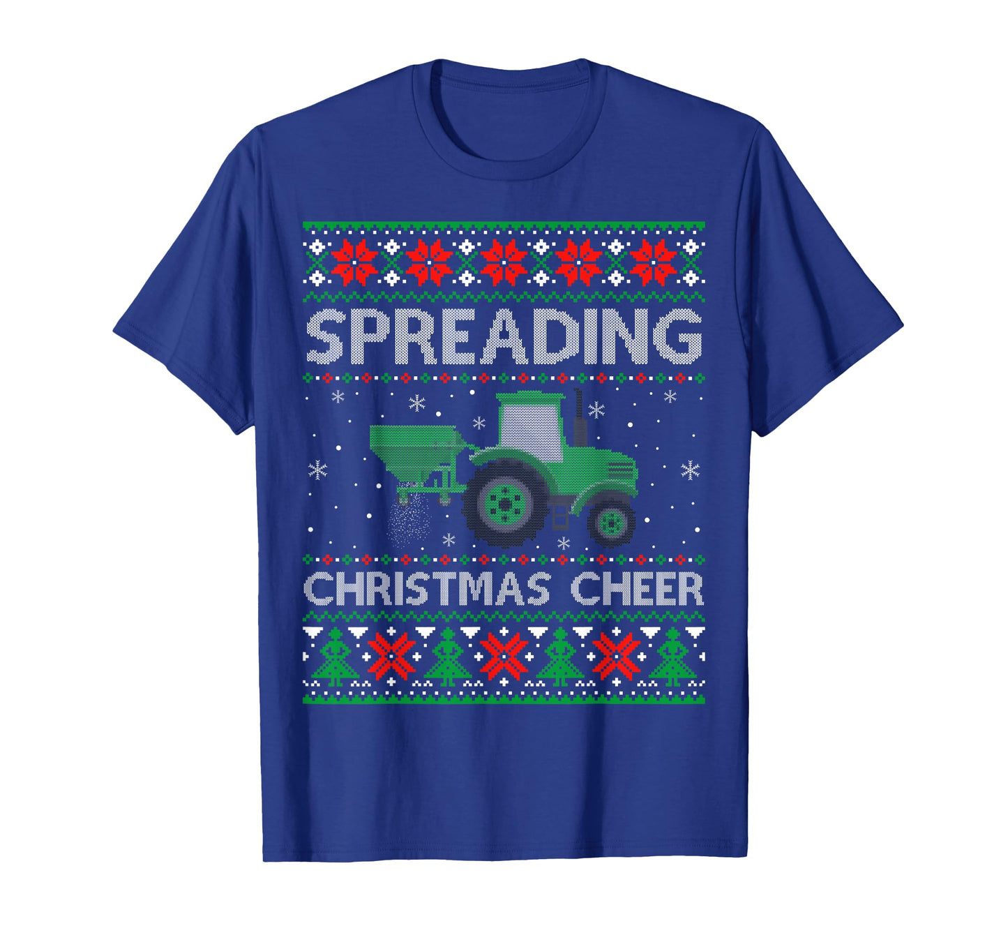 Spreading Christmas Cheer Farming Tractor Ugly Womens Mens T-Shirt