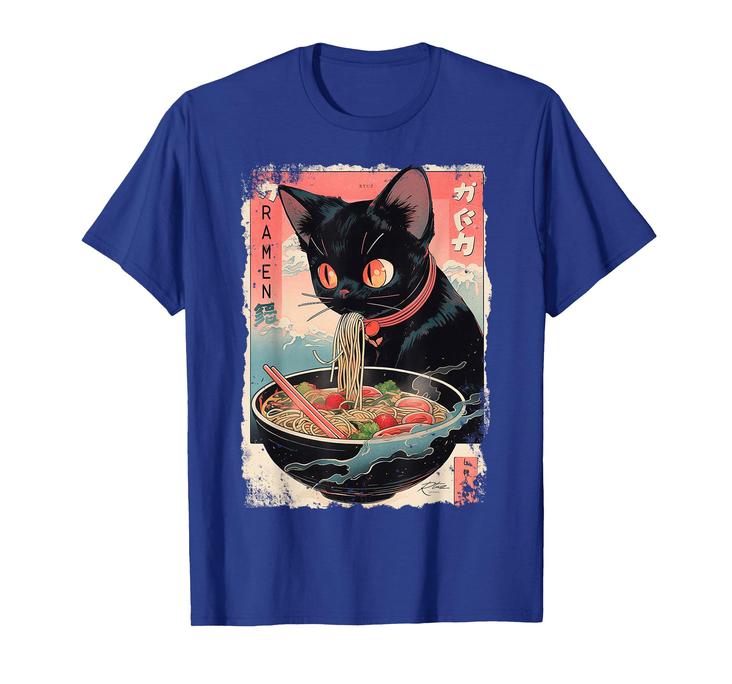 Ramen Noodles Cat Japan Y2K Kawaii Retro Cats Manga Anime T-Shirt