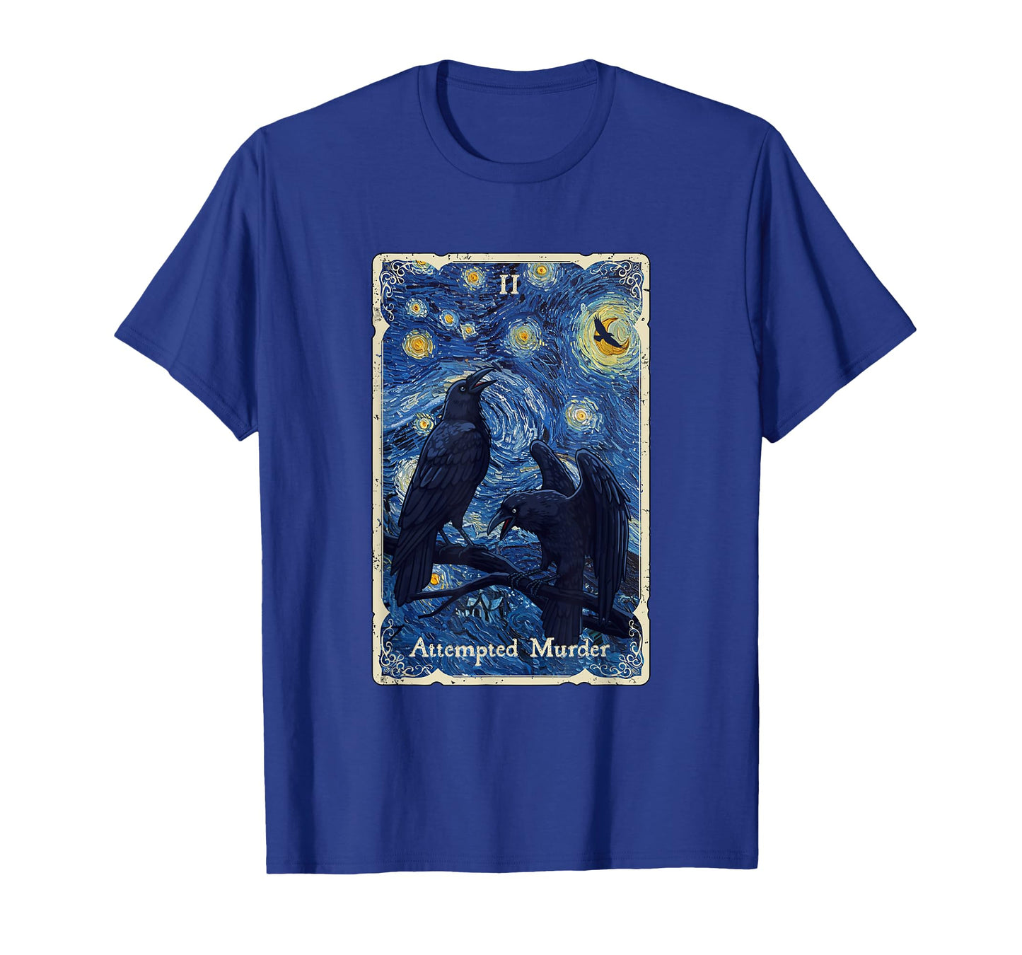 Attempted Murder of Crows Tarot Card Starry Night Van Gogh T-Shirt