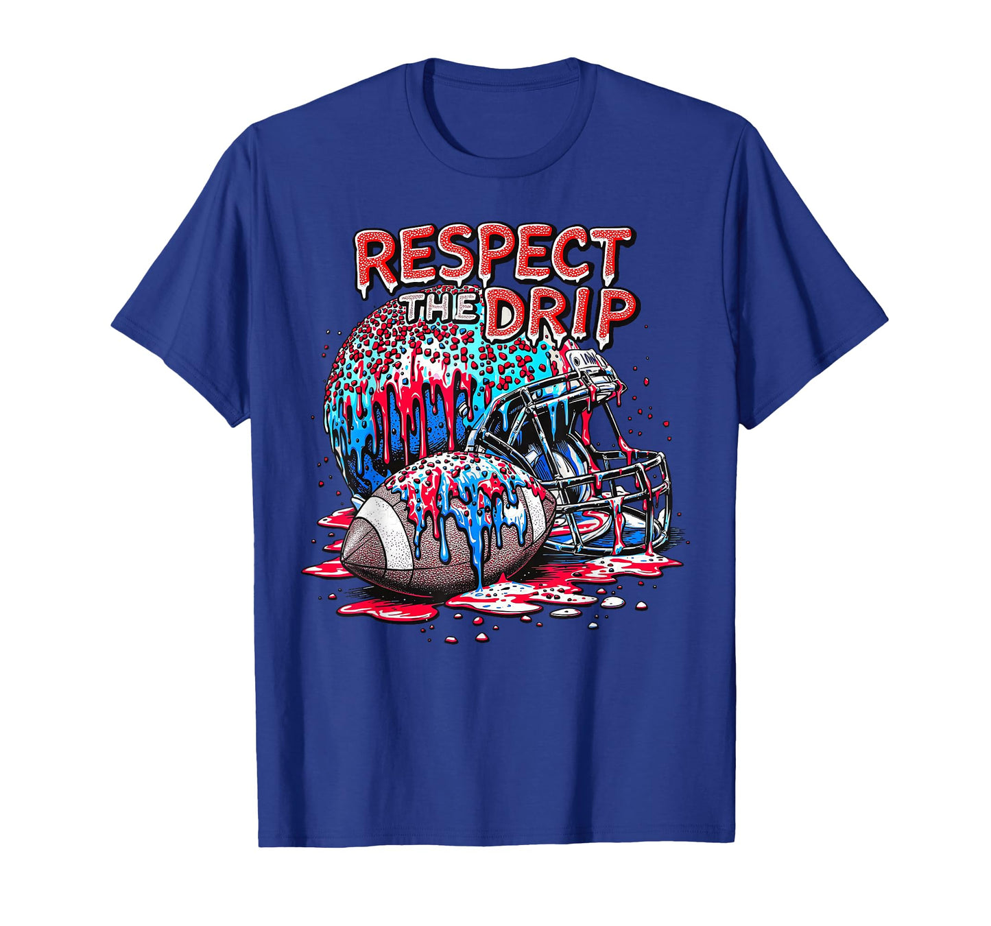 Football Drip for Boys Ice Cream Respect The Drip Football T-Shirt