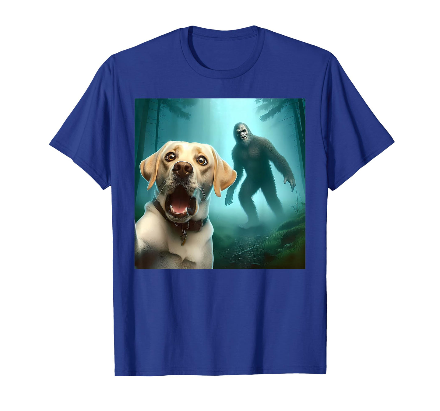 Labrador retriever Selfie with bigfoot sasquatch T-Shirt