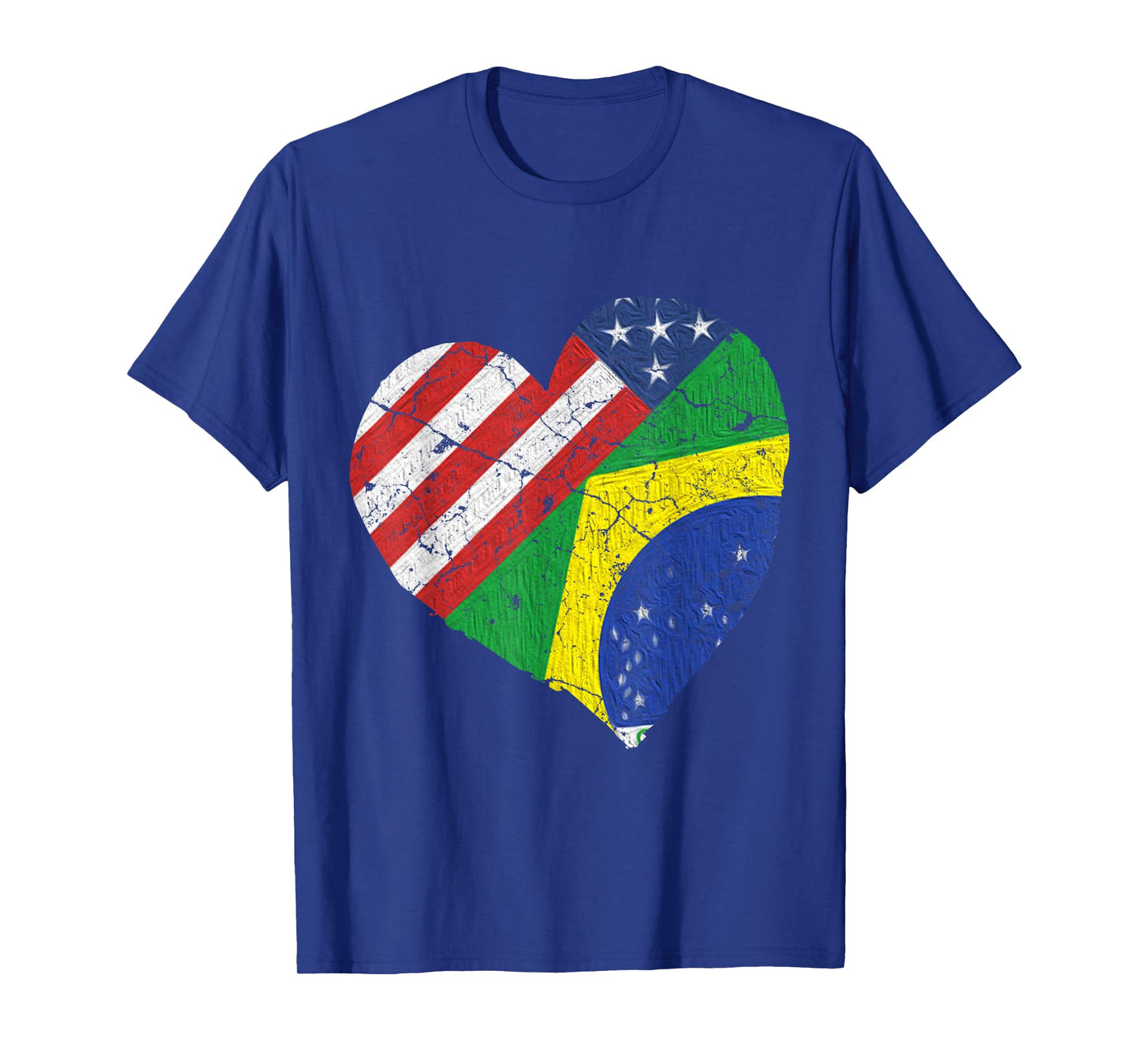 Half Brazilian Half American Flag Brazil USA Pride T-Shirt
