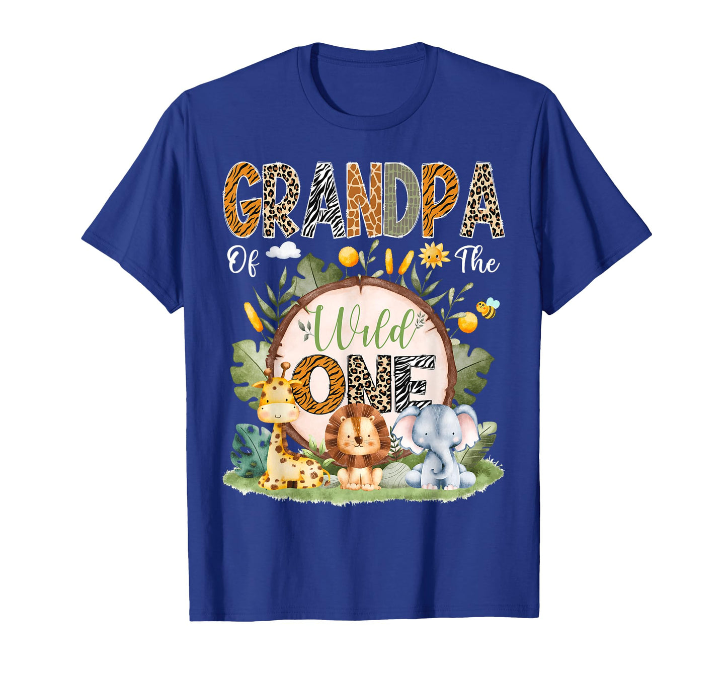 Grandpa Of The Wild One 1St Bday Safari Jungle Animals T-Shirt
