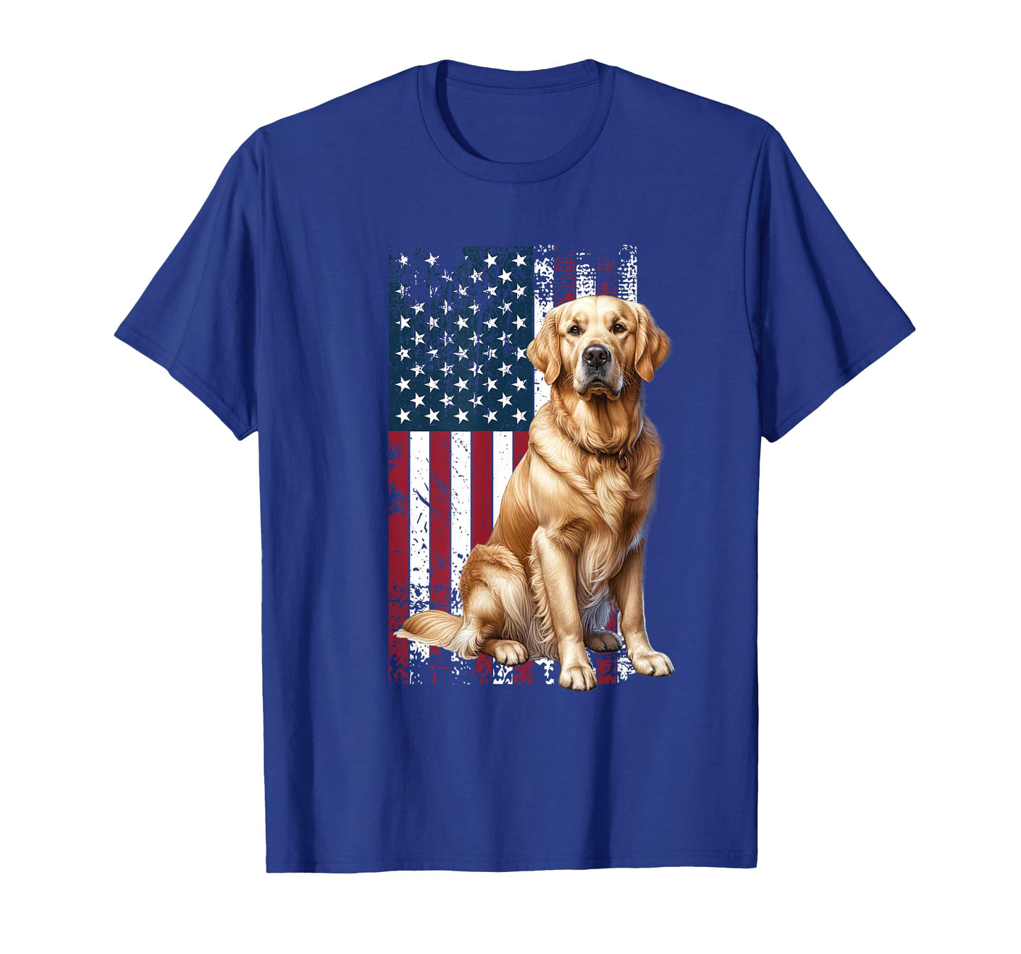 Golden Retriever Dog Owner USA Flag T-Shirt