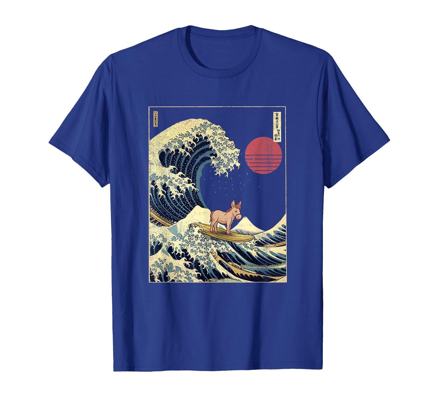 Donkey Japanese Kanagawa Wave Funny Surf Animal T-Shirt