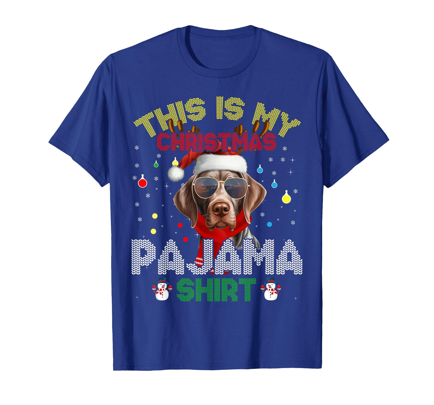 German Shorthaired Pointer Christmas Pajama Xmas Matching T-Shirt