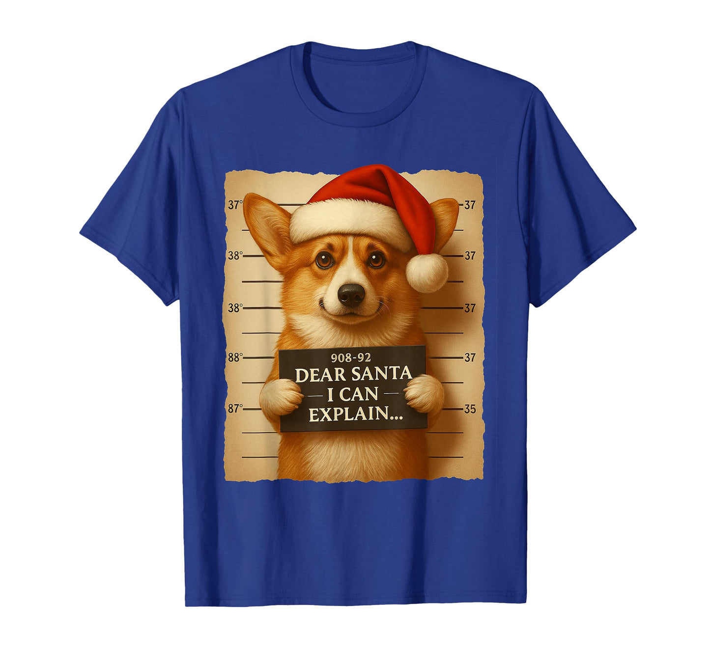 Funny Christmas Dog - Cute Corgi Santa Hat Tee T-Shirt