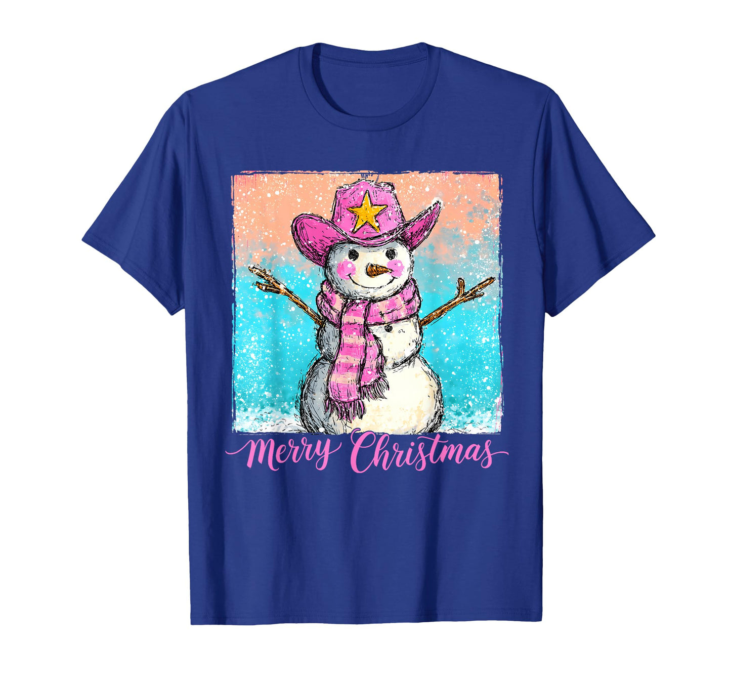 Funny Howdy Cowboy Snowman Western Merry Christmas 2025 T-Shirt