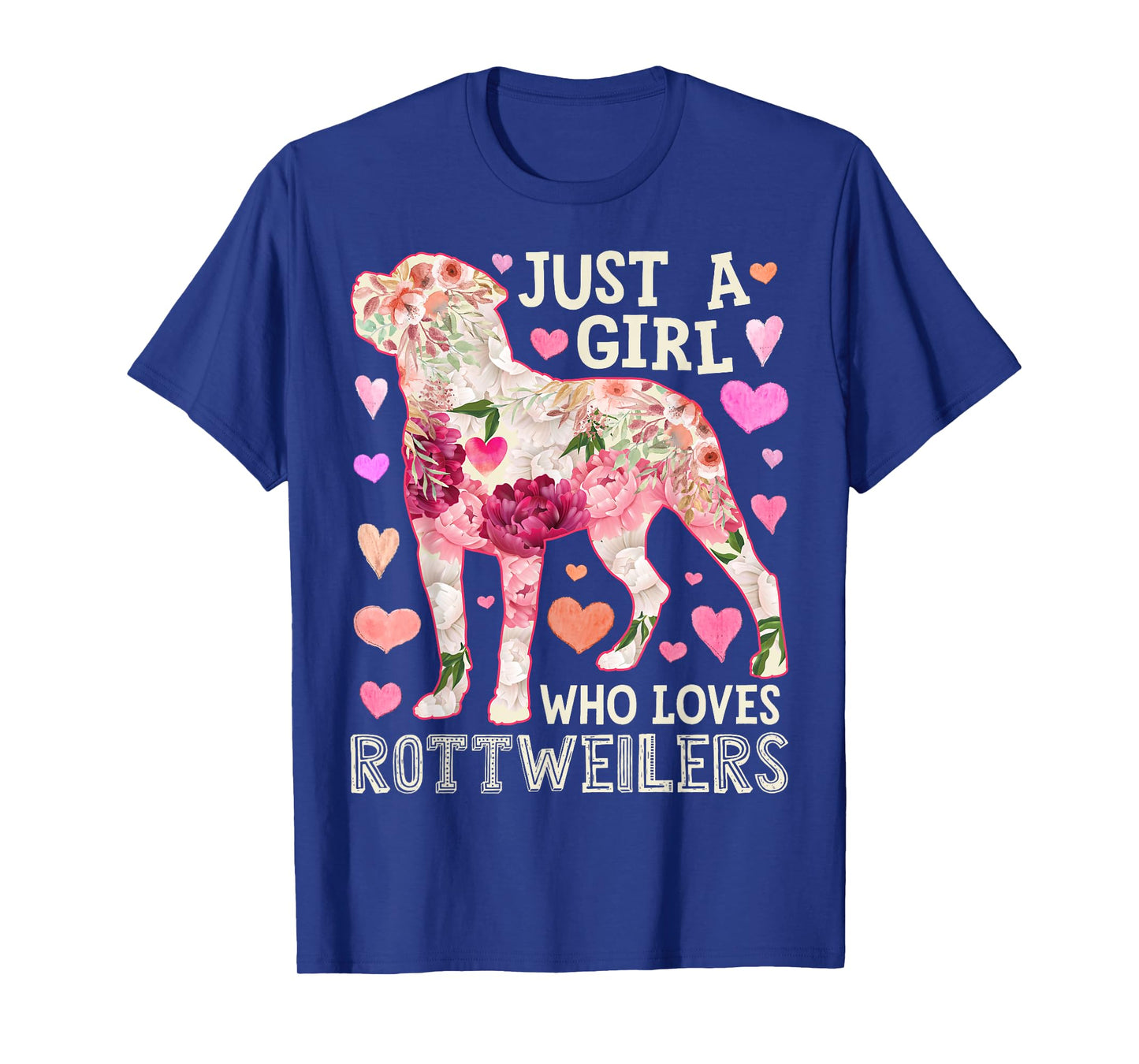 Rottweiler Just A Girl Who Loves Dog Flower Women Floral T-Shirt