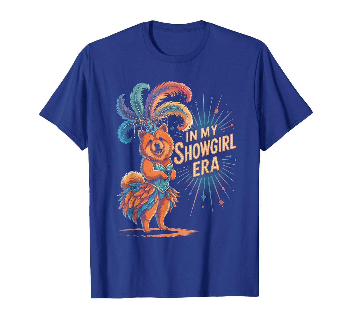 in My Showgirl Era Funny Chow-Chow Design Retro Dog Glam Art T-Shirt